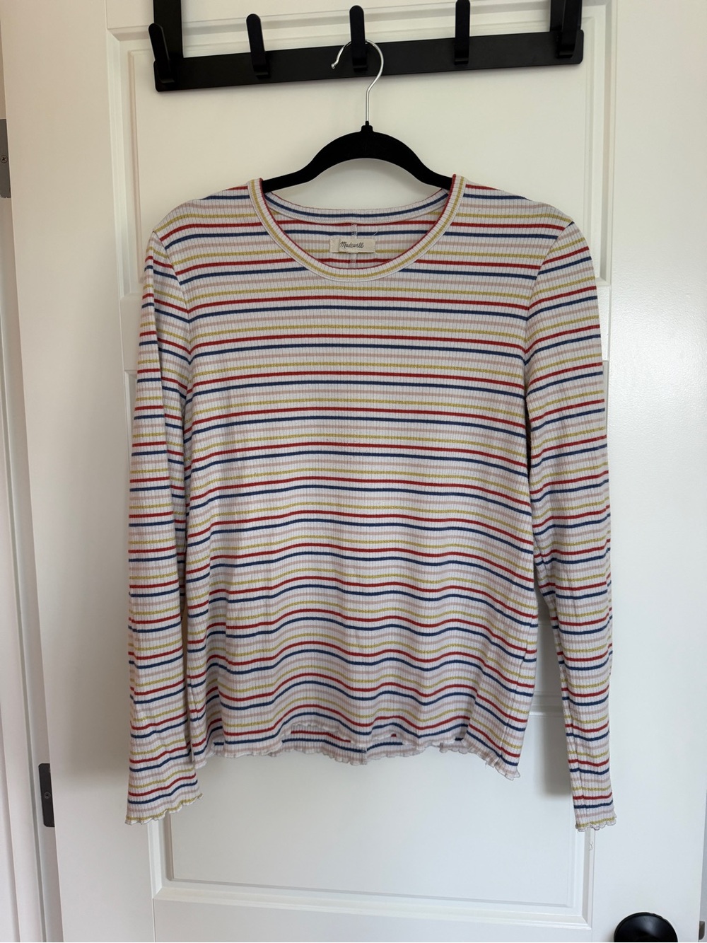 Madewell Multicolor Striped Ribbed Long-Sleeve Tee